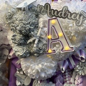 Homecoming Mum Corsage in white with Gold or i can also make all colors
